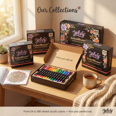Jolvy ColorBloom™ — Acrylic Coloring Markers